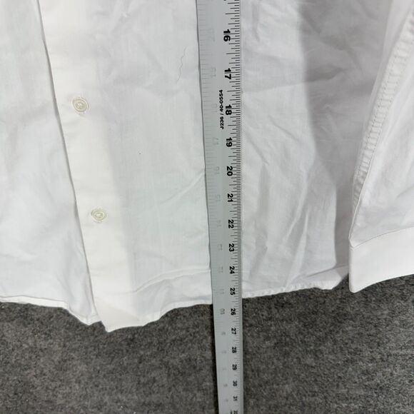 Calvin Klein Shirt Boys 18 White Button Up Slim Fit Stretch Long Sleeve Regular - Picture 6 of 7